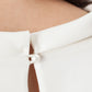 Pearl Fastened Dress in Cream/Black
