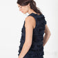 Ruffled Tank Top in Navy