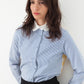 Long-sleeved blouse in blue stripe