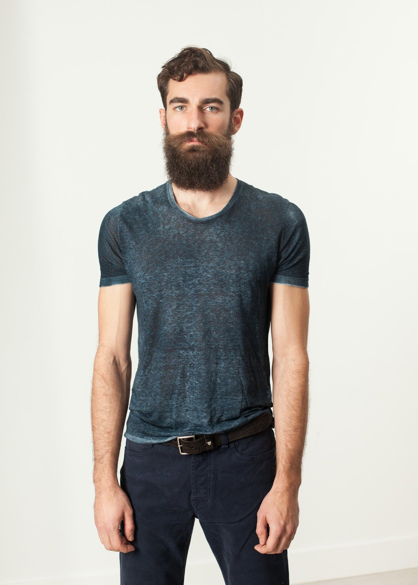 Mélange T-shirt in Navy/Black