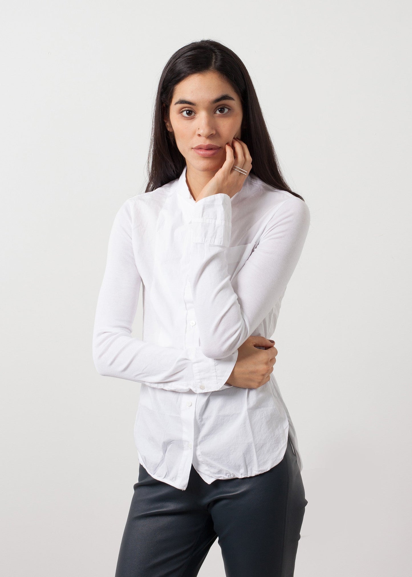 Soft sleeve button-up