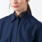 Sheer silk collar button-up