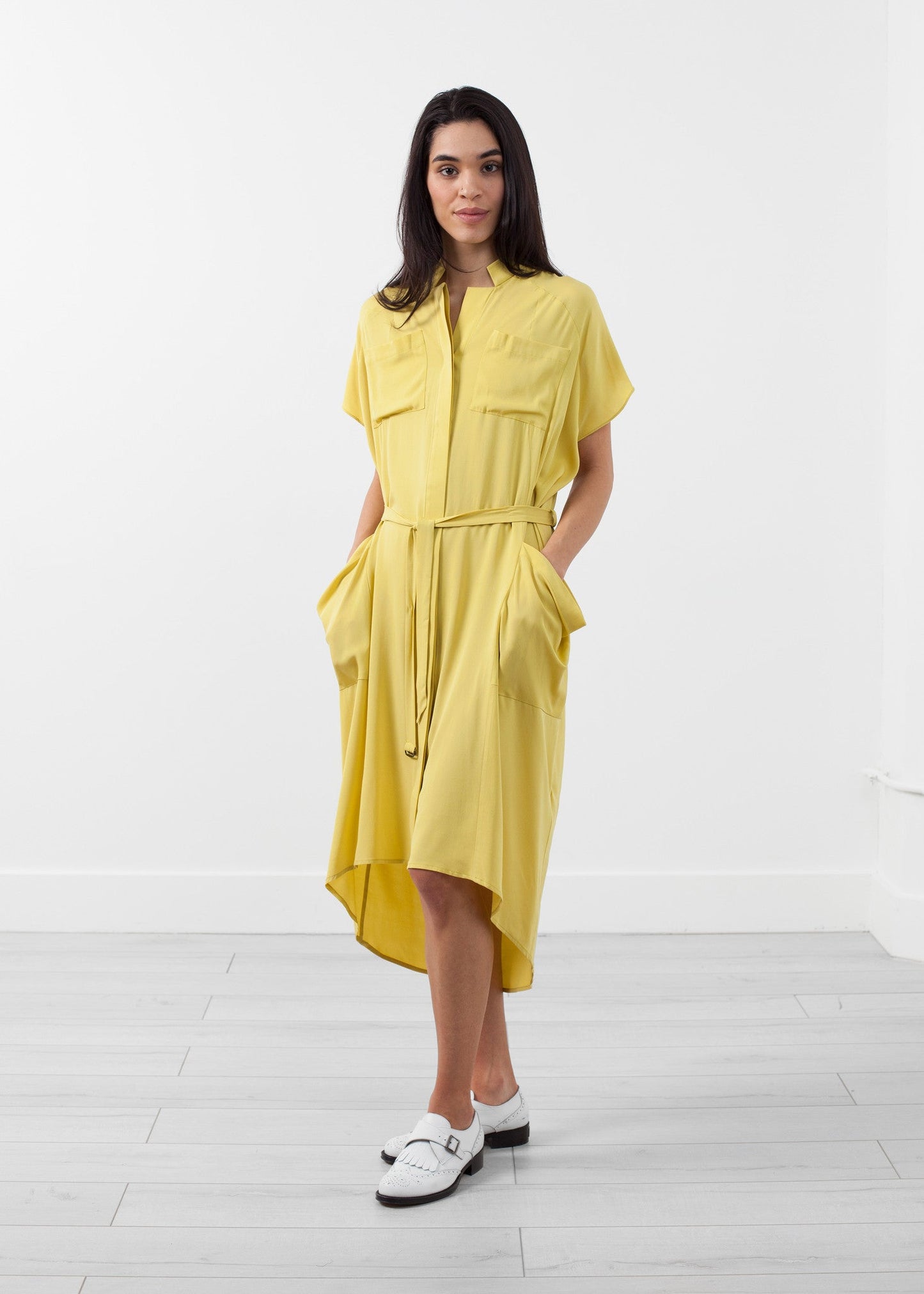 Uptime Silk Shirt Dress