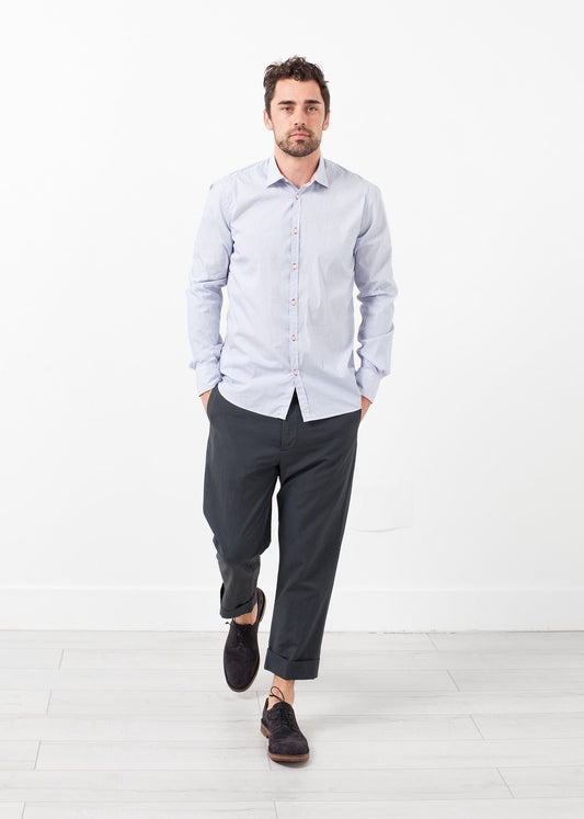 Flat-front cuffed trousers