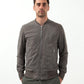 Leather Bomber Jacket in Dust