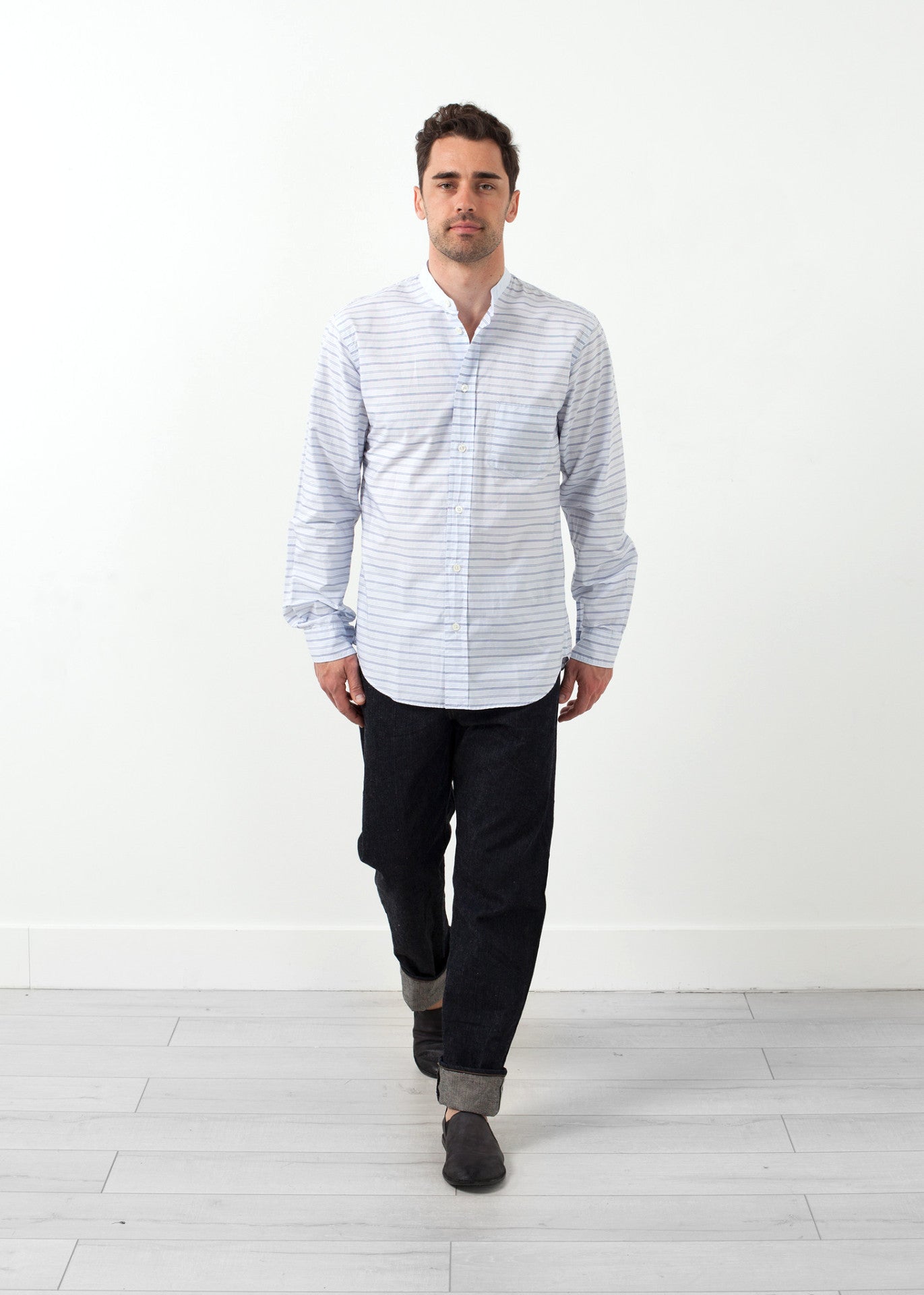 Mandarin collar formal shirt