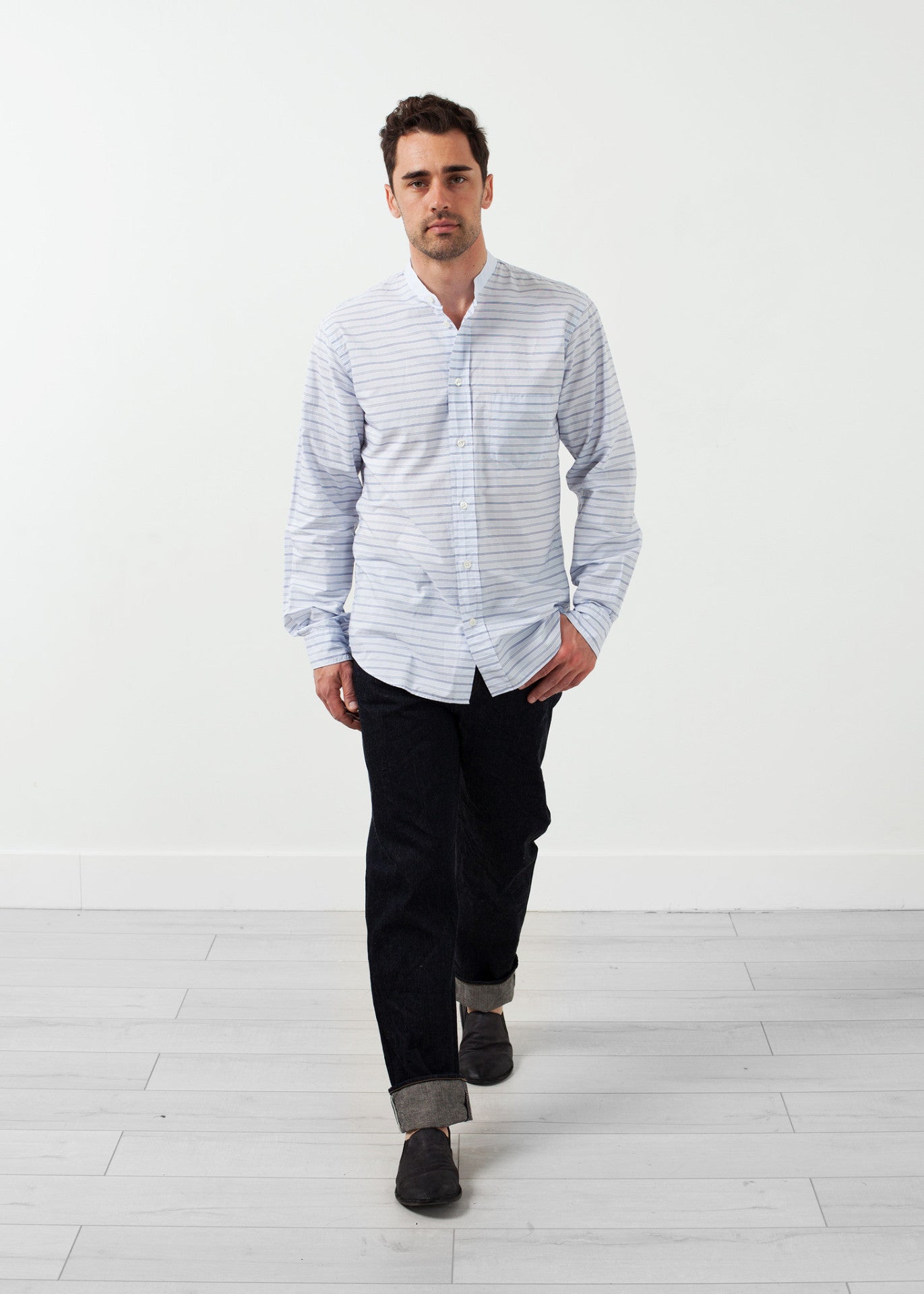 Mandarin collar formal shirt