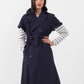 Rolled-sleeve trench coat