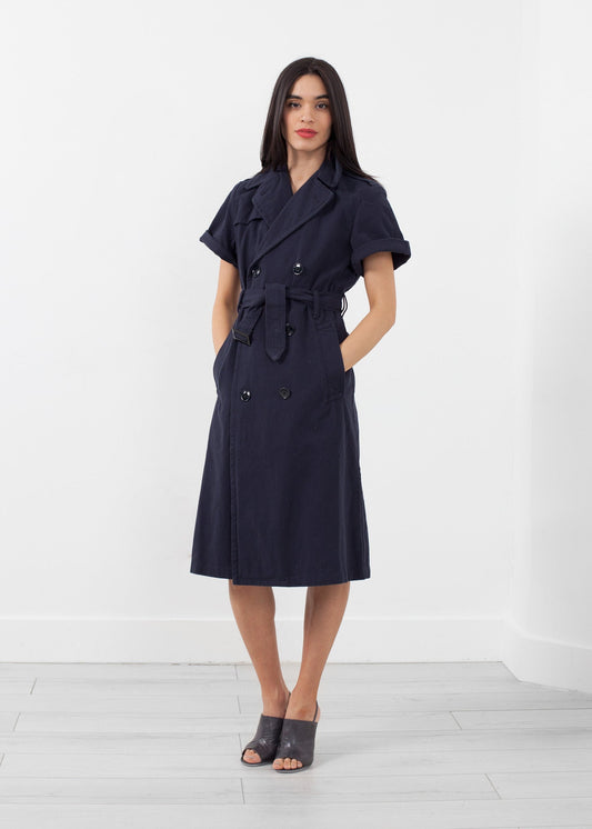 Rolled-sleeve trench coat