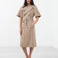 Rolled-sleeve trench coat