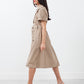 Rolled-sleeve trench coat
