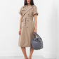 Rolled-sleeve trench coat