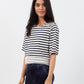 Sleeve Top in Navy Stripe