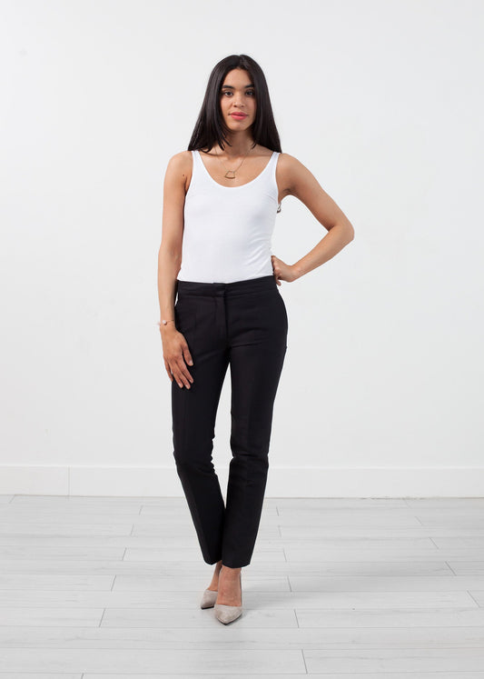 Straight Seam Trousers in Black
