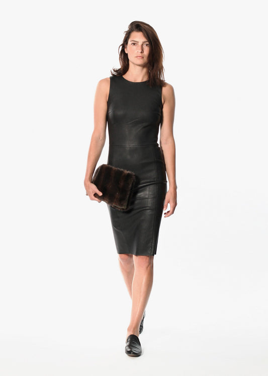Iran ta Leather Dress in Black