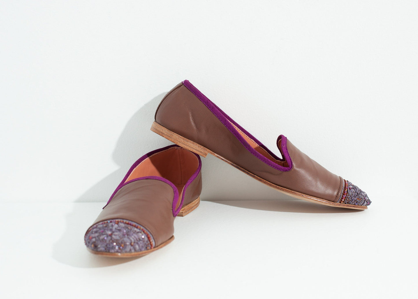 Bii Cap Toe Loafer in Rose/Eggplant