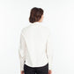 Trim Collar Poplin Blouse in Off-White